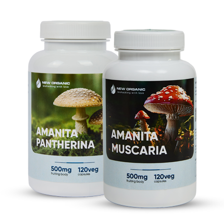 NEWОRGANIC MUSCARIA 120 КАПСУЛ + NEWORGANIC PANTHERINA 120 КАПСУЛ ПО 500 MG УРОЖАЙ 2025 Г